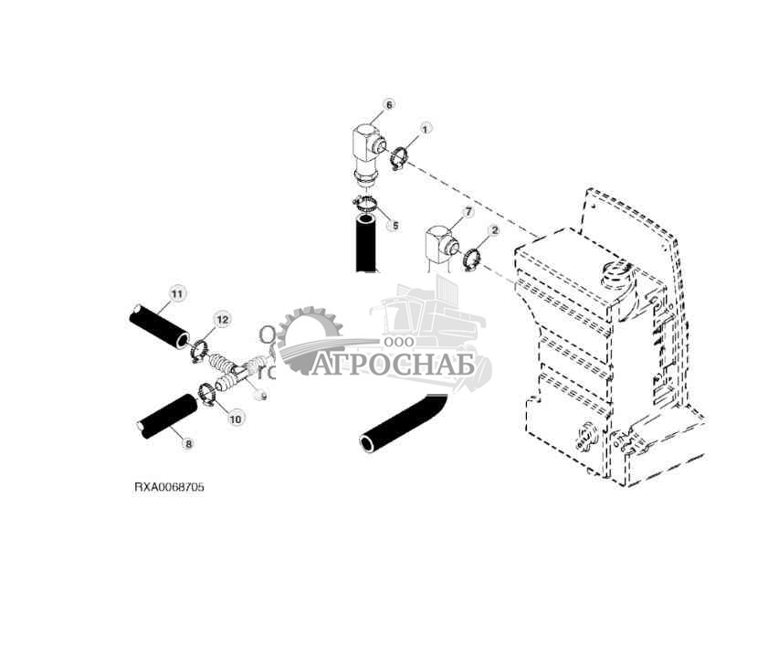 Hydraulic Oil Reservoir Lines (12-Speed Syncro24-Speed PowrSync™) 